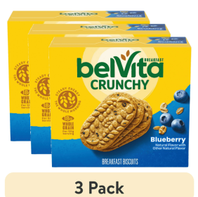 (3 pack) belVita Blueberry Breakfast Biscuits, 5 Packs (4 Biscuits Per Pack)