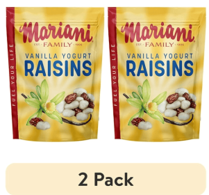 (2 pack) Mariani Dried Fruit, Vanilla Yogurt Covered Raisins, 7 oz Bag
