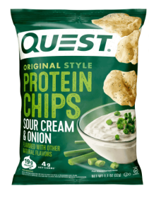 Quest Protein Chips, Sour Cream & Onion, 19g of Protein, Baked, Gluten Free, 1.1 oz Bag