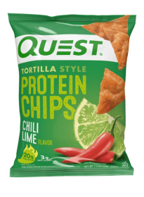 Quest Tortilla Style Protein Chips with 20g of Protein, Chili Lime Flavor, 1.1 Oz, Single