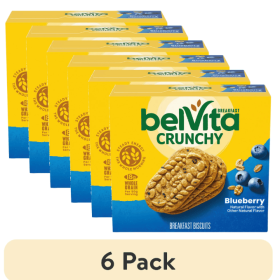 (6 pack) belVita Blueberry Breakfast Biscuits, 5 Packs (4 Biscuits Per Pack)