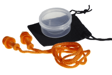 Allen Company Reusable Hearing Protection Corded Earplugs with Case, Orange, 1 Ct, Silicone Rubber