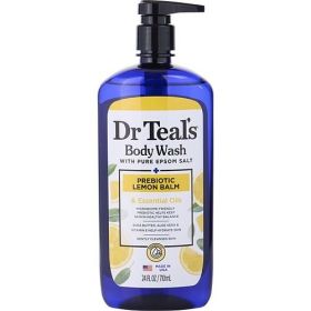 Dr. Teal's by Dr. Teal's Body Wash with Pure Epsom Salt - Prebiotic Lemon Balm with Sage & Thyme Essential Oils --710ml/24oz